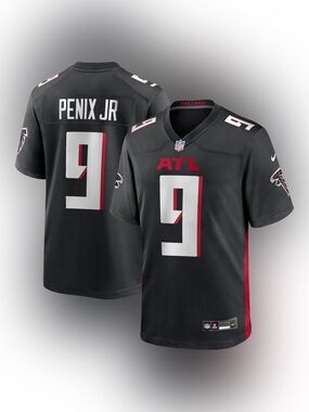 🆕 Nike Michael Penix Jr. #9 Atlanta Falcons Black Game Jersey Men’s Large NFL
